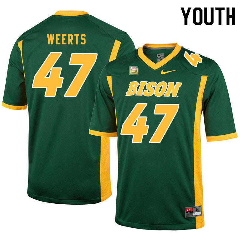 Youth #47 Luke Weerts North Dakota State Bison College Football Jerseys Sale-Green